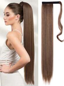 34-Inch Extra Long Straight Hair Ponytail Clip-In Extensions, Black, Brown, Blonde Colors For Daily Use - 彩色 - 查看 11