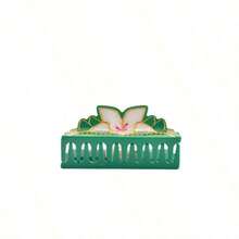 1pc Retro Green Acrylic Flower Claw Clip, Sweet Lily Hair Clip, Hair Accessory For Women Hair Clips Hair Jaw Clip Hair Clamps Hair Clutch Hair Catcher Clip Fall Winter Hair Accessories For Women For Vacation Outfits Woman Summer - 綠色 - 查看 3