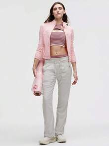 Lululemon Define Cropped Jacket Nulu Blush Quartz Gold -For Yoga Gym Running-Sweat-Yoga-All Seasons Sport-Spring/Summer-Autumn/Winter-Back To School - Blush Quartz/Gold/Gold - 查看 2