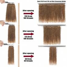 Tóc giả móc sợi tự nhiên cho kiểu tóc gợn sóng sâu, bó tóc giả móc sợi tự nhiên 18 inch, 60g, đã được tách sẵn, kiểu tóc gợn sóng sâu, tóc nối móc sợi vô hình 50 sợi màu vàng mật ong. - S27 - Xem 4