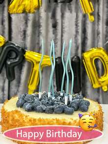 6 piezas de velas decorativas en espiral doradas chapadas para pastel de cumpleaños romántico - Ver 3