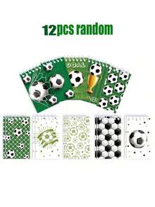 12pcs Football Spiral Notebooks, Memo Pads, Back To School Planners, Pocket Notebooks, Notepads, Student Diaries, Student Favorite Birthday Gifts, Sketchbooks, Memo Books, School Supplies, Student Prizes, Back To School Student Stationery, Available In 4/5/6/8/10/12pcs - Multicolor - View 10