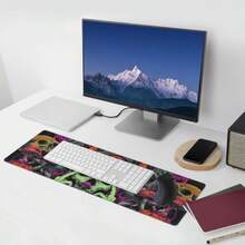 Alfombrilla de mouse de seta de calavera extendida para juegos con bordes cosidos XL para gamer oficina en casa 31.5 x 11.8 pulgadas - Hongo crneo - Ver 6