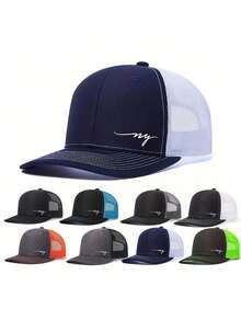 1pc Unisex Baseball Cap Letter Printing Hat Mesh Hats For Men Women Adjustable Trucker Hats Dad Hats - Multicolor - View 6