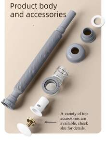 Kit de desagüe de fregadero emergente y abatible para cocina y baño, desagüe universal de lavabo con salida recta y lateral, reemplazo ahorra espacio - A - Ver 11