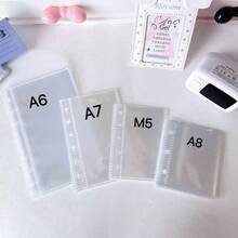 Caderno Transparente De Folhas Soltas Nos Tamanhos A8/A7/A6/M5 (1 Peça), Com 10 Ou 20 Páginas De Adesivos. Ideal Para Guardar Fotos E Cartões De K-Pop, Com Capa De Macio E Fecho Duplo. Perfeito Para Projetos Diy, Álbuns De Fotos, Cadernos De Adesivos, Agendas, Material Escolar E Artigos De Escritório. Perfeito Para Entusiastas De Diários, Fãs De K-Pop, Profissionais, Estudantes E Amantes De Papelaria. - Claro - Ver 7
