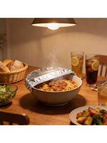 45片装铝箔保温盖 - 铝箔盖，厨房保鲜隔热膜盖，适用于碗、盘、碟 - 保温保鲜，防虫防尘，轻便防护盖，优质铝箔纸 - 銀色 - 查看 4