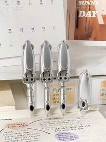 1 chiếc bút giảm căng thẳng có thể biến hình, bút bi tự động hình con mực ngộ nghĩnh/bút bi lăn bấm độc đáo, văn phòng phẩm dành cho học sinh. - mực - Xem 5