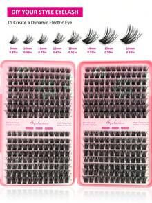 Rikuaild Large Capacity Cluster False Eyelash Book, Containing 384 Cluster Eyelashes, D-Curl Naturally Curled Moderate Length Lashes, Suitable For Travel And Vacation As A Large Capacity Eyelash Extension Beauty Tool - D - View 4