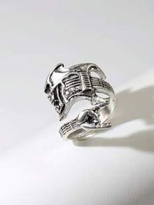 1 pieza Anillo de guitarra esqueleto de estilo punk rock para hombres - Negro - Ver 3