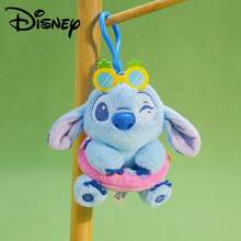 1pc Authentic Disney Stitch Plush Doll Pendant, Summer Beach Vacation Series Plush Doll Bag Charm, Cute Plush Doll Holiday Gift - Multicolor - View 5