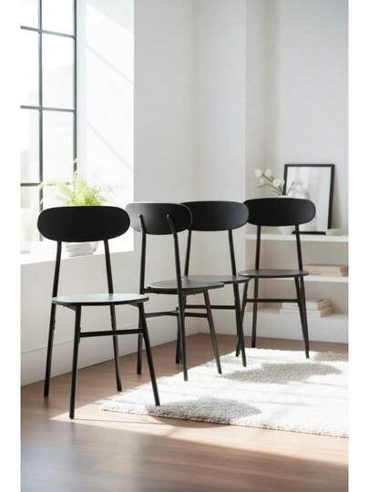 BRANG Silla para Comedor o Cafeteria soportan 150 Kilos en Color Negro Fabricadas en Acero Modelo TODAH