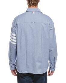 Thom Browne 4 Bar Oversized Shirt - Blue - View 3