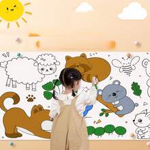 畅销产品！幼儿教育入门之选！妈妈们精心挑选——涂鸦绘画卷轴，超大尺寸涂色纸，激发绘画天赋，创意涂色不弄脏墙壁 - 彩色 - 查看 1