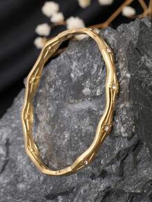 1件不锈钢八角形锆石镶嵌手链，百搭精致奢华优雅，适合女性日常及派对佩戴，可作为送给女友的礼物，亦可作为社交礼品，材质亲肤，永恒经典元素，高品质简约风格，适合日常佩戴 - 金色 - 查看 3