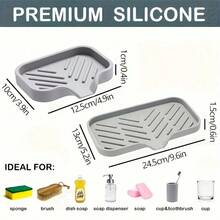 2pcs High Elastic Silicone Waterproof Splash Guard Rings, Suitable For Narrow Side Faucets In Kitchen Sink - Multicolor - View 3