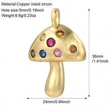 1件铜质极简主义个性化嘻哈动物海龟豹迷你吊坠，DIY手链项链耳环首饰配件 - 彩色 - 查看 34