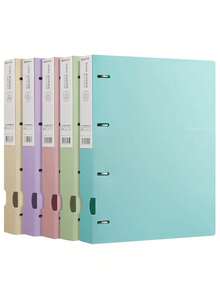 1pc A4 Loose Leaf Binder, Office Supplies, Test Paper Storage Clip, 4-Ring D-Ring Binder, A4 File Folder, 11-Hole New Modern Color Suitable Punched Loose Leaf Binder - Single Piece - View 6