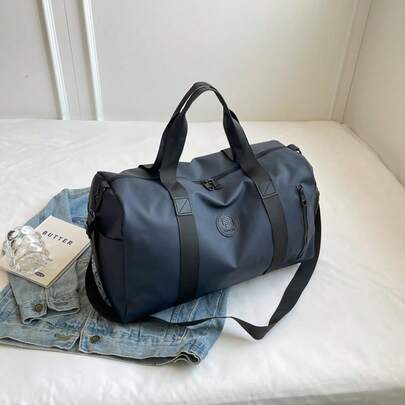 Nueva bolsa de viaje con revestimiento de cuero, material de nailon, gran capacidad, con compartimento separado para zapatos, bolsa de deporte, unisex, bolsa de viaje de corta distancia, correa para el hombro ajustable, bolsa de yoga, bolsa de transporte de unicolor y multiusos con cremallera, con separación de húmedo y seco, bolsa de entrenamiento de fitness, adecuada para gimnasio/deportes/viajes/viajes de negocios/equipaje de mano bolsa de viaje, bolsa de fin de semana, accesorios de verano esenciales para viajes