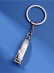 Street 1pc Creative Lifelike Men's Hair Clipper Shaped Keychain Barber Shop Event Gift For Father Car Accessories Bag Charm School Cute Goth Y2k - Bạc - Xem 2