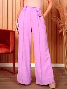 Women's Duna Wide-Leg Pants With Premium Fabric Lining. - Baby Pink - View 9