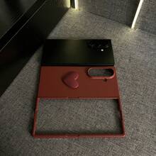 Smooth 3D Heart-Shaped Wine Red Phone Case Suitable For Samsung Galaxy Z Fold7, ZFold7, Z Fold6, ZFold 5, Zfold6, Fold4, Anti-Drop Back Cover - Burgundy - View 10