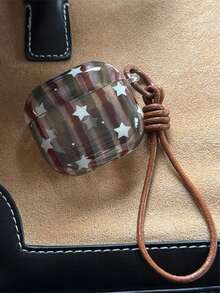 一套半透明绿红条纹星形耳机保护套，适用于苹果4/Pro 3，全新女士设计 - 彩色 - 查看 9