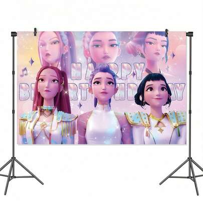 独一无二的K-POP背景布，印有栩栩如生的K-POP偶像和组合图案，是粉丝装饰卧室、书桌、客厅或拍照角落的完美之选。它还可以用作K-POP相关照片、视频或直播的背景，兼具时尚与实用性，满足每一位K-POP爱好者的需求。随机发货。