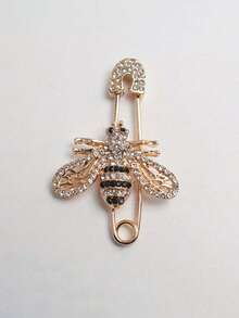 1pc Luxury Fully Rhinestone Bee Brooch, Delicate Cartoon Hollow Out Coat/Suit Brooch Pin Accessory - Multicolor - View 3