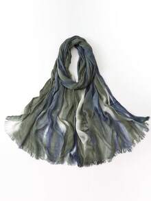 180cm X 70cm Artistic Tie-Dye Rayon Scarf - Contrasting Crinkle Texture Shawl, Breathable Non-Slip Large Women's Shawl & Versatile Summer Scarf - Multicolor - View 20