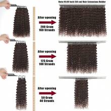 Tóc giả móc sợi tự nhiên dài 18 inch, kiểu sóng sâu, 50g, đã được tách sẵn, kiểu lông vũ, tóc nối móc sợi sóng sâu, vô hình, 40 sợi màu nâu trung bình. - S4 - Xem 4