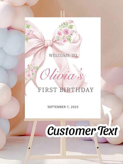 1 pieza Póster de cumpleaños personalizado, Cartel de bienvenida de cumpleaños personalizado, Póster de bienvenida de cumpleaños imprimible, Decoración de cumpleaños, Multiusos, Decorativo, Reutilizable, Elegante, Moderno, Personalizado, Único, Regalo ideal para jardín, oficina, aniversario, Día de San Valentín, Día de la Madre, Cumpleaños, Día del Padre, Graduación, Boda, Fiesta