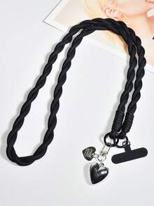 黑色長繩+愛心掛件