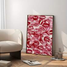 1 Peça Pôster em Tela Beijo de Cereja - Arte Moderna em Tinta, Imagem de Casal se Beijando Sem Moldura, Adequada para Decoração de Quarto, Sala de Estar - Presente Perfeito para Páscoa, Dia das Mães, Dia dos Pais - Decoração de Verão e Outono - Quadros para Decoração de Sala de Estar, Pôsteres, Decoração de Parede Sem Moldura - A - Visão 6