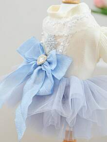 PETCIRCLE 1 pieza Vestido para mascotas, Ropa para perro/gato, Falda de princesa de hielo nueva y delgada para primavera/verano - Azul - Ver 8