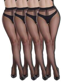 Quần tất cạp cao không đường may màu da, thoải mái, cỡ lớn, trong suốt, định hình vóc dáng, gợi cảm, màu da tự nhiên, phù hợp cho tiệc tùng và mặc hàng ngày. - Nhiều màu - Xem 3