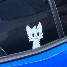Cute Fox Vinyl Sticker Peeping Through Car Window, Left And Right Separate Styles - Car Decorative Stickers - View 5