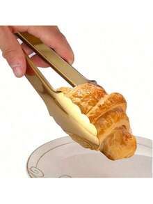 1 Piece Gold Stainless Steel Kitchen Clip, Heavy Duty Serving Clip With Wavy Edge, Suitable For Cooking, BBQ, Salad, Bread, Pastry, Buffet, Party - View 4