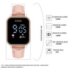 Reloj Inteligente ZOEA Versátil: Correa de Cuero Suave, Pantalla Digital, Resistente al Agua, Ideal para Citas, Deportes y Uso Diario, Larga Autonomía, Diseño Moderno para Hombres y Mujeres - Correa- rosa claro/Caja-Rosa dorado - Ver 3