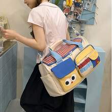 新款高端小众短途旅行包，女士大容量行李包，手提包，孕妇包，撞色健身包，旅行包，行李袋，过夜包，耐用登机包，夏季度假必备旅行用品，旅行必备收纳袋，夏季旅行配件 - 彩色 - 查看 5