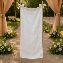 Custom Faux Linen Baby Shower Banner Personalized Minimalist Baby Shower Welcome Sign With Custom Name Date For Baby Shower Decor - Multicolor - View 6