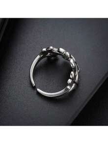 1pc Punk Style Stainless Steel Ring, Cool Gift For Men, Party Accessory - Bạc - Xem 3