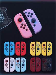 Soft Silicone Full Protective Case For Nintendo Switch OLED/Switch NS Joy-Con Controller, Anti-Slip Anti-Sweat Shock-Proof Gaming Accessories, Cute Macaron Colors, Designed Compatible With Switch Players, Compatible With Switch NS/Switch OLED, Various Color Combinations Available, Switch Gaming Accessories, Controller Accessories, Pink, Anti-Drop Anti-Slip, Anti-Scratch - Multicolor - View 9