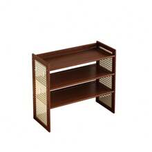 Multi Layer Partitioned Simple Desktop Storage Rack, Storage Bookshelf, Perforated Board Office Workstation Organization, Cup Holder And Other Storage Organization - Three-tiered, 50cm Long [Includes 6 Hooks] - View 4