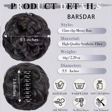 卷发发圈发髻假发夹，欧美风，纤维材质，蓬松，现货 - 彩色 - 查看 6