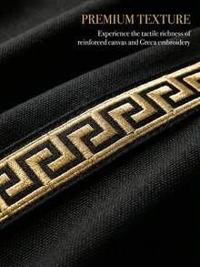 Versace 1pc Black & Gold Tone Slanted Cosmetic Bag, Large Capacity Shoulder Makeup Storage Bag 24*25*12cm With Pockets, Versatile Travel & Daily Use Bag, Fashionable Luxury Cosmetic Pouch - Multicolor - View 4