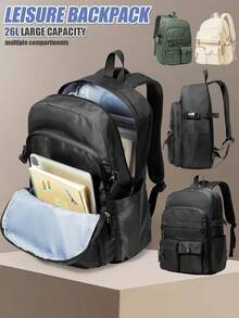 Mochila escolar de gran capacidad, mochila para estudiantes de secundaria y universidad, mochila de viaje casual de alta capacidad para mujeres, mochila de negocios para hombres para computadora portátil de 15.6 pulgadas, mochila de trabajo con múltiples funciones y capas, mochila para viajes al aire libre, escuela secundaria y universidad, adecuada para viajes de trabajo, escuela y actividades al aire libre, regalo para niños y niñas - Multicolor - Ver 2