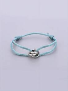 1pc Handmade Adjustable Stainless Steel Triple Circle Hollow Thin Bracelet, Unisex Couple Gift (Slight Color Difference May Exist Between Actual Product And Image Due To Lighting And Angle During Photography) - Silver - View 23