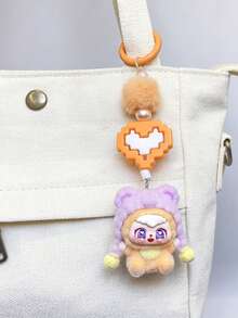 Nuevo llavero con forma de corazón y orejas grandes, accesorio de moda de dibujos animados para bolso - Multicolor - Ver 8