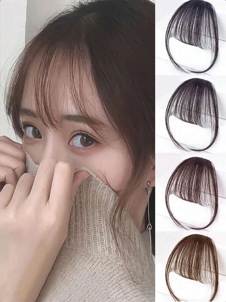 1件新款合成自然额头假发假刘海空气刘海假发女款逼真漫画齐刘海隐形假发